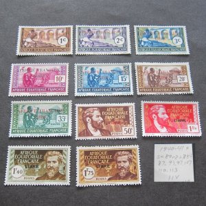 French Equatorial Africa 1940 Sc 80-113(select) MH