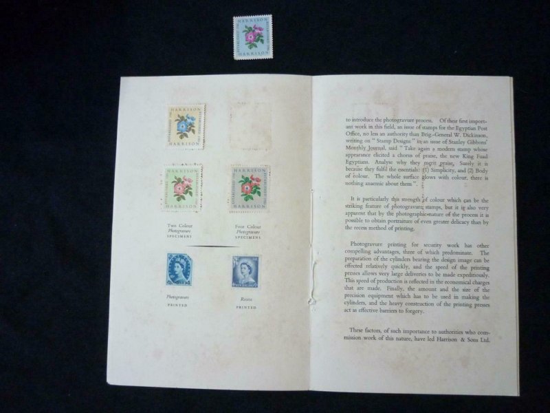 HARRISON & SONS PRESENTATION BOOKLET INCLUDING 6x WILDINGS OVERPRINTED CANCELLED 