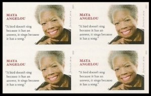 US 4979a Maya Angelou imperf NDC block (4 stamps) MNH 2015 