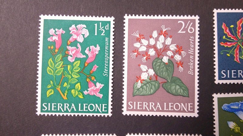 Sierra Leone 1963 Flower Definitive Scott# 227-239 CPL Mint VF-XF Light Hinge
