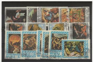 Thematic stamps. Panama 1966-7  Religious paintings 2 sets OF 6 values  used