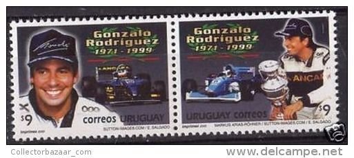 Racecourse car  Formula 1  F1 pilot accident URUGUAY Sc#1877 MNH STAMP cv$6.2