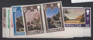 Gibraltar 1971 Ancient & Modern views ½p - £1 se-tenant set, sg255a/85a um