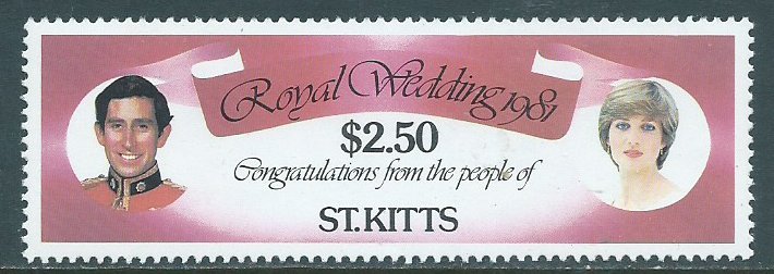 St Kitts, Sc #77, $2.50 MH