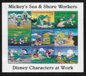 St. Vincent 2253 Disney Mickey's Sea and Shore mini-sheet MNH c.v. $13.50 (fr)