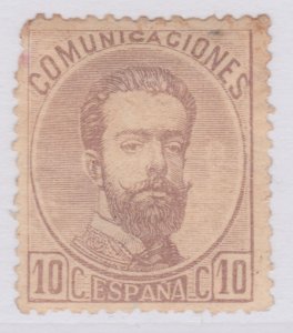Spain King Amadeo 1872-73 10c brown lilac MNG Stamp Scott $180400 A30P4F40456-