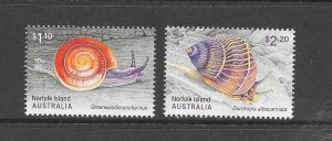 NORFOLK ISLAND #1164-65 SNAILS MNH