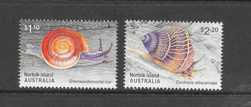 NORFOLK ISLAND #1164-65 SNAILS MNH