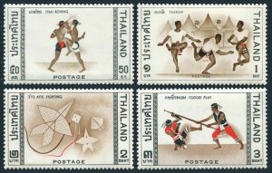 Thailand 460-463,hinged.Mi 476-479. 5th Asian Games,1966.Thai boxing,Cudgel.