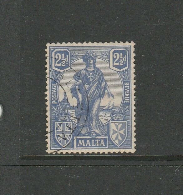 Malta 1922/6 2 1/2d Ultramarine VFU SG 129