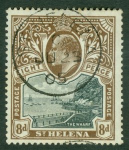 SG 58 St Helena 1903 8d. Very fine used with a St Helena CDS, June 23rd 1905...