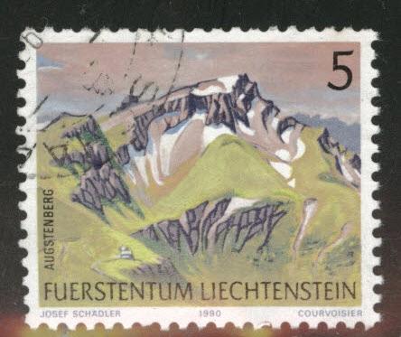 LIECHTENSTEIN Scott 930 Used CTO 1990 mountain stamp