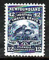 Newfoundland-Sc#69- id11-unused hinged  12c dark blue Ptarmigan-Birds-1897-