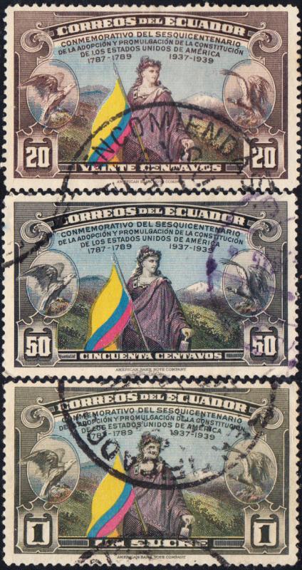 Ecuador #366-372 Used Set