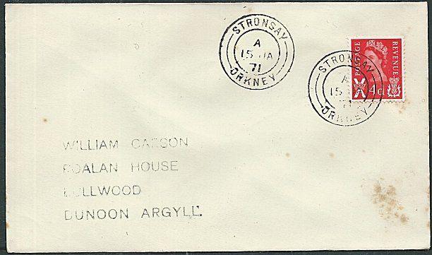 GB SCOTLAND 1971 cover STRONSAY / ORKNEY cds................................1192