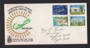 Bermuda  #402-05 (1980 Finance Meeting set) addressed P.O. Official cachet FDC