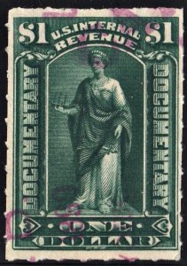 R173 $1.00 Documentary Stamp (1898) Used