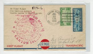 1940 TRANSPACIFIC FIRST FLIGHT F19-6 CANTON ISLAND TO SAN FRANCISCO #3 C21 + C7