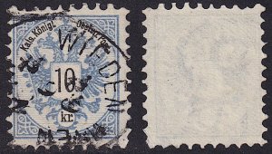 Austria - 1883 - Scott #44 - used - large part of watermark - Letter R