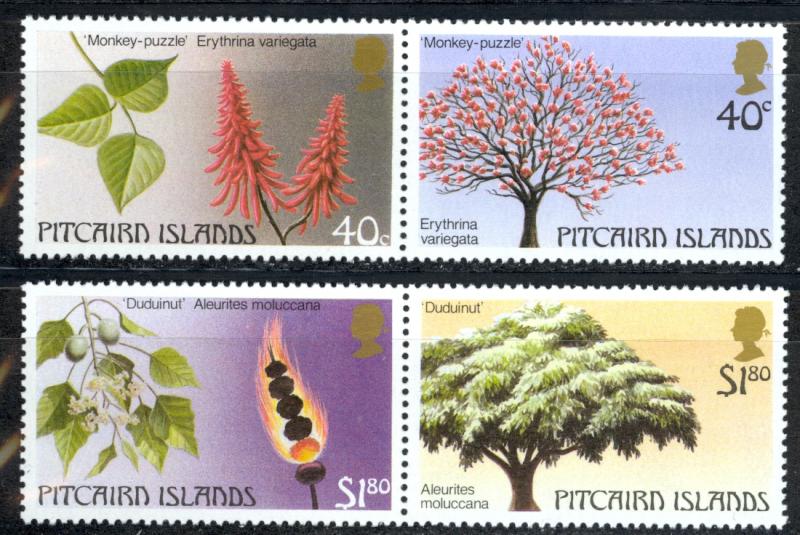 Pitcairn Islands Sc# 289-290 MNH Pair 1987 Trees