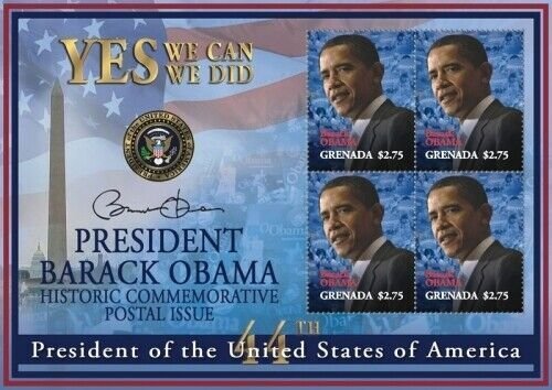 Grenada 2009 - President Barack Obama - Sheet Of 4 Stamps - Scott #3697 - MNH