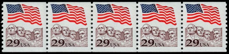 United States - Scott 2523 - Mint-Never-Hinged - Plate Number 7 - Strip-of-Five