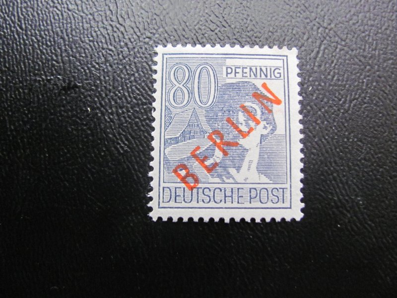 Germany Berlin 1949 MNH SC 9N32 RED OVERPRINT XF MICHEL 130 EUROS