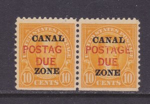 Canal Zone Scott J17b, 1925 10c Due POSTAG Error PSE Cert VF MLH.  Scott $750