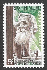 1245 5 cents John Muir,Naturalist (1964) Stamp Mint OG NH EGRADED SUPERB 99 XXF