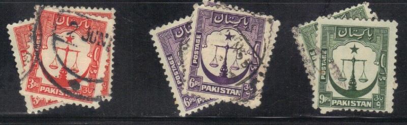 PAKISTAN   SC# 25 25 26 **USED** 1948-57   SEE SCAN