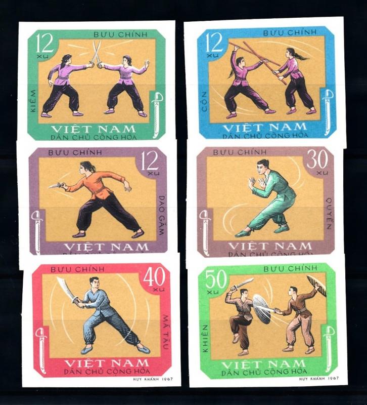 [92123] North Vietnam 1968 Asian traditional Fighting Sports Imperf. Set MNH