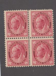 CANADA # 69 VF-BLOCK OF 4 3cts LEAF ISSUES MNH 1 MLH CAT VALUE $1200