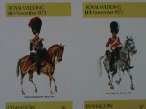 ​EYNHALLOW-SCOTLAND 1973--ON HORSE UNIFORM SOLDIER IMPERF MNH SHEET-VF EST.$14