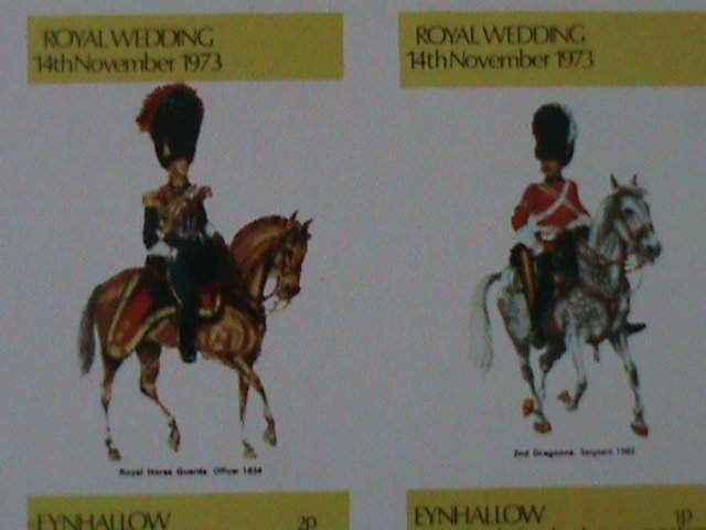 ​EYNHALLOW-SCOTLAND 1973--ON HORSE UNIFORM SOLDIER IMPERF MNH SHEET-VF EST.$14