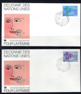 UN New York 318-319 Women's Decade Geneva Set of Two U/A FDC