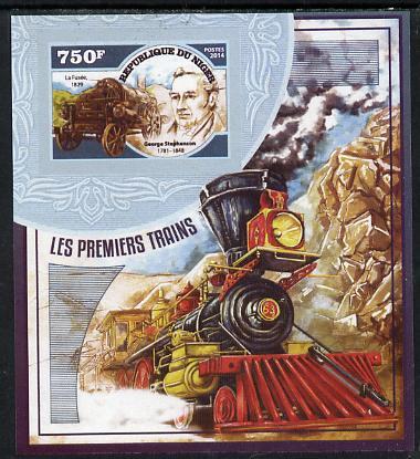 Niger Republic 2014 Early Steam Trains #4 imperf s/sheet ...