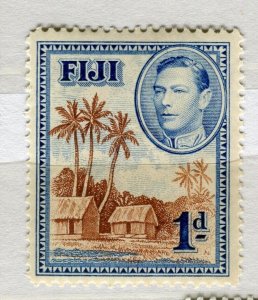 FIJI; 1938 early pictorial GVI issue fine Mint hinged 1d. value