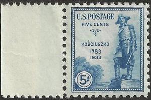 # 734 Mint Never Hinged Blue Kosciuszko