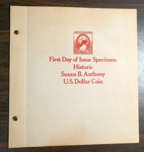 1979 Susan B Anthony Sc 784 on cover with $1 coin first year of issue, in folder