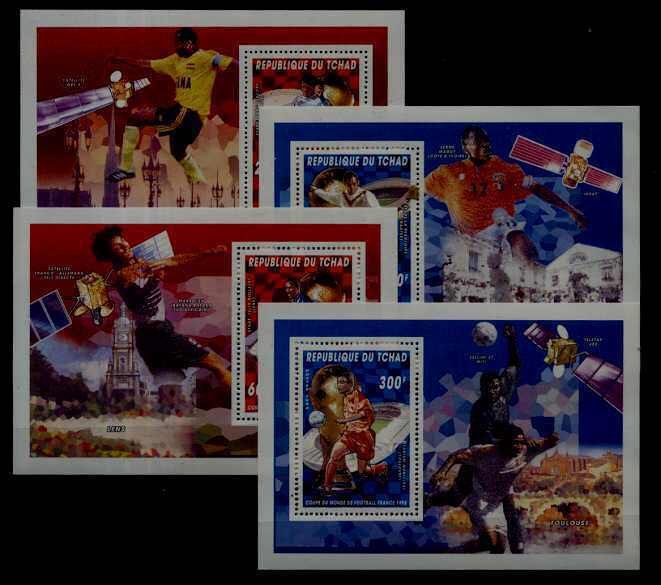 Chad 675-76B/ 4 MNH s/s Football-98