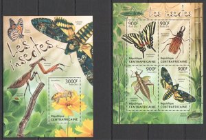 Ca631 2013 Central Africa Insects & Butterflies Flora & Fauna Kb+Bl Mnh