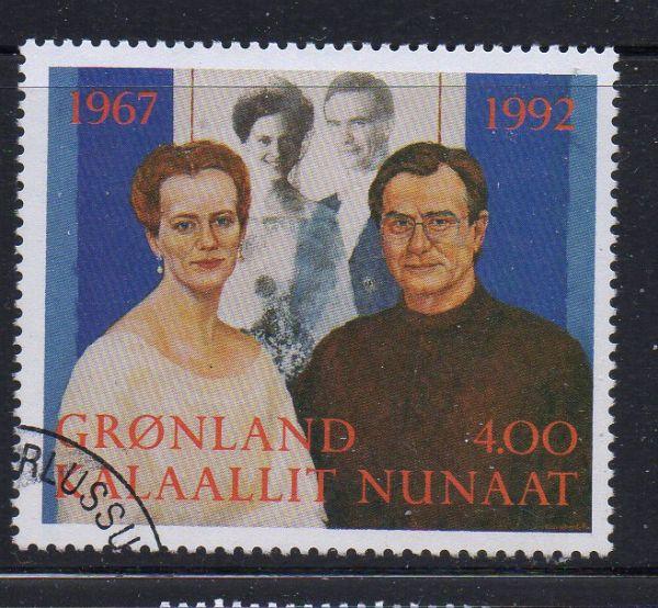 Greenland Sc 253 1992 Silver Wedding Queen Margrethe stamp used