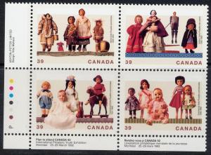 Canada #1277a mint corner block, Dolls