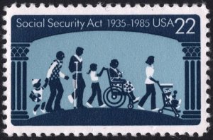 SC#2153 22¢ Social Security Act Single (1985) MNH