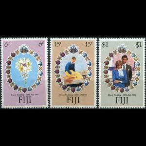 FIJI 1981 - Scott# 442-4 Royal Wedding Set of 3 NH