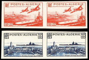 Algeria Stamps # B55-6 MLH XF Imperforate Pairs