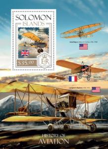 SOLOMON ISLANDS 2014 SHEET HISTORY OF AVIATION AIRPLANES PLANES slm14208b