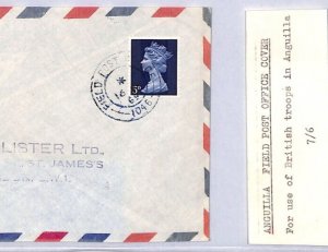 ANGUILLA Cover GB USED ABROAD QEII Machin Military/Police FPO.046 1969 CDS ZV180