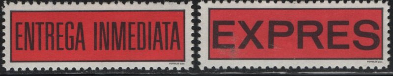 Costa Rica  Hinged ,2 Express Labels