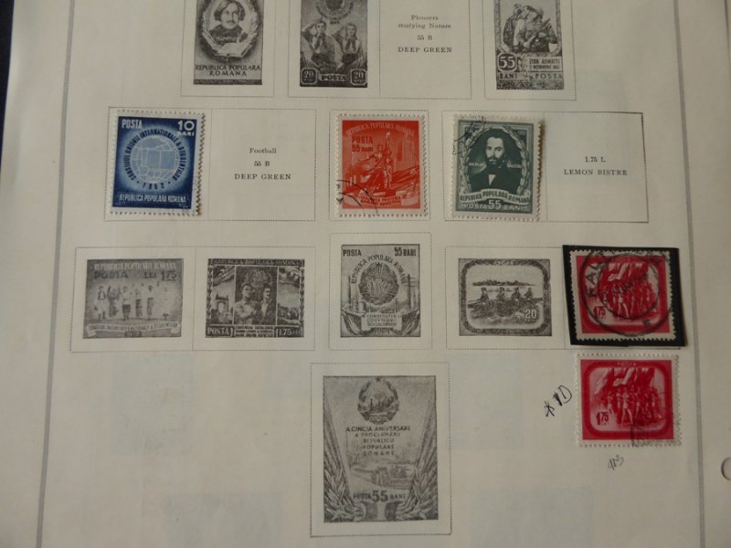 Romania 1949-1955 Stamp Collection many on Scott Intl Album Pages